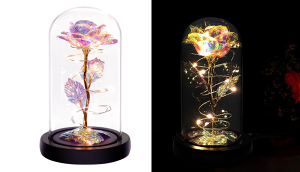 Best Gifts for Wife That She Will Love - Light up Rose Flowers in a Glass Dome